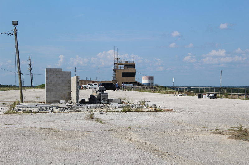 This is what greets you at the top of the hill. The ruin in the foreground was formerly a restroom structure. All of them have been demoed up here.